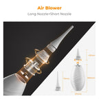 K&F CONCEPT Air Blower, with Long Nozzle/Short Nozzle Switch Design, Single Air Intake Camera Lens Blower, for Digital SLR Lens Sensor LCD Screens Musical Instruments Keyboards Telescope Filters