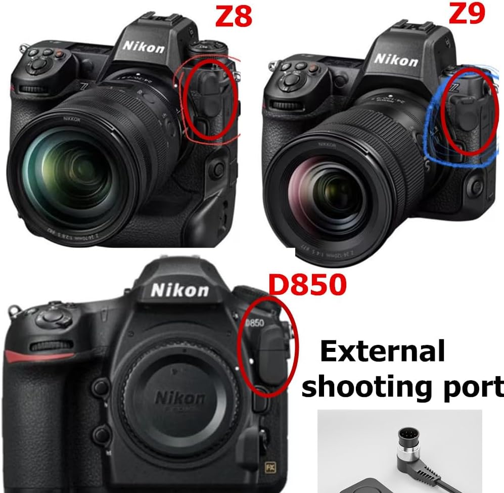 RC301-DC0/MC-30 30CM for Nikon Video Cable z8 z9 d850 d800 Remote Camera Small Shutter Release Remote Control 196.8 "Extended Cable Remote Wired Button d5 d810 d800e (RC301-DC0 NK 11.8in/30cm)