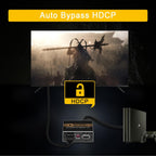 4K@60Hz HDMI Splitter 1x2 4:4:4,18 Gbps,Supports Soundbar,HDCP Bypass,EDID,Duplicate/Mirror/Copy,Downscale, HDR,Dolby Vision Atmos,4K HDMI Splitter 1 in 2 Out for Dual Monitors