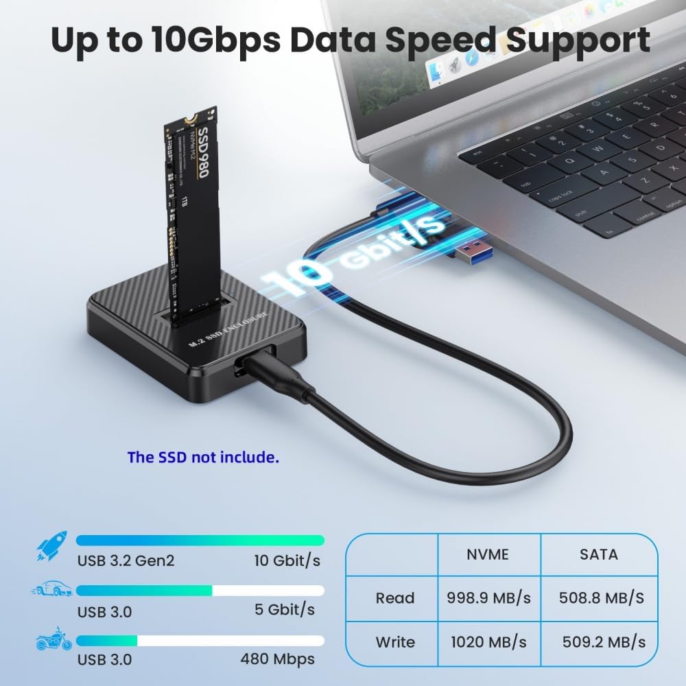CY USB 3.0 USB-C Type-C to NVME M-Key M.2 NGFF SATA SSD Docking Vertical External PCBA Case Enclosure RTL9210B Chipset