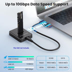 CY USB 3.0 USB-C Type-C to NVME M-Key M.2 NGFF SATA SSD Docking Vertical External PCBA Case Enclosure RTL9210B Chipset