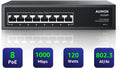 8 Port Gigabit PoE Switch, 8 Port PoE 120W, Gigabit Ethernet Unmanaged Network Switch, Plug and Play, Sturdy Metal Housing, Traffic Optimization