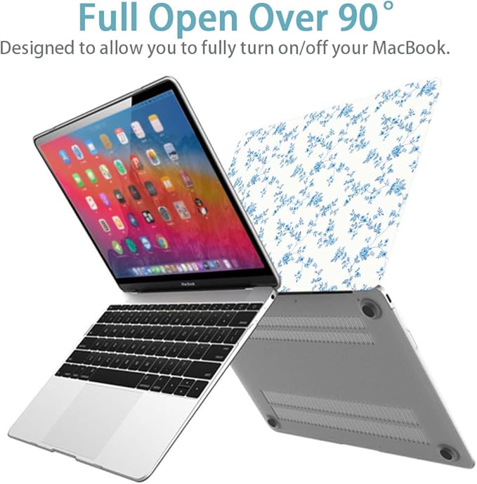 LanBaiLan Compatible for MacBook Pro 13‘’ with Touch Bar 2022 2021 2020 2019 2018 2017 2016 Release M1 M2 A2338 A2289 A2251 A2159 A1989 A1706 A1708 Protective Case & Keyboard Cover, Engraved Floral