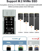 MAIWO Dual M.2 NVMe SSD Enclosure with 4 RAIDs, M.2 NVMe PCIe RAID Enclosure Supports RAID0/1/PM/Large, USB 3.2 Gen2x2 Type-C 20Gbps Speed, 8TB Capacity
