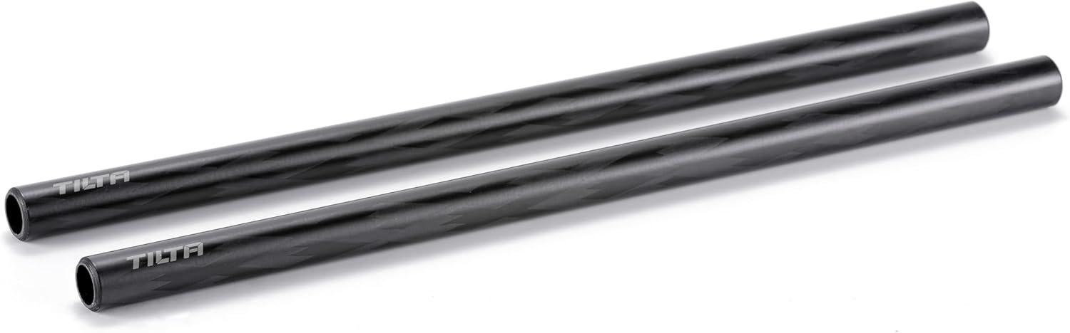 Tilta 2X Carbon Fiber Rods 15mm for Rail Support System | Increased Strength | Mount Accessories | Lightweight | DSLR Shoulder Rig, Camera Stabilizer Cage, Matte Box (30cm)