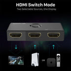Fosmon 4K HDMI Switch 4K@60Hz, Bi-Directional 1 in 2 Out / 2 in 1 Out HDMI Switcher, High Speed 18Gbps Splitter Selector Compatible with PS5, PS4, Xbox, Roku, Apple TV, Fire Stick
