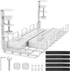 Under Desk Cable Management Tray, L 15.7''W 6.3'' No Drill Steel Desk Cable Organizers, Wire Management Tray Cable Management Rack, Desk Cable Tray Wire Organizer With Desk Cord Organizer