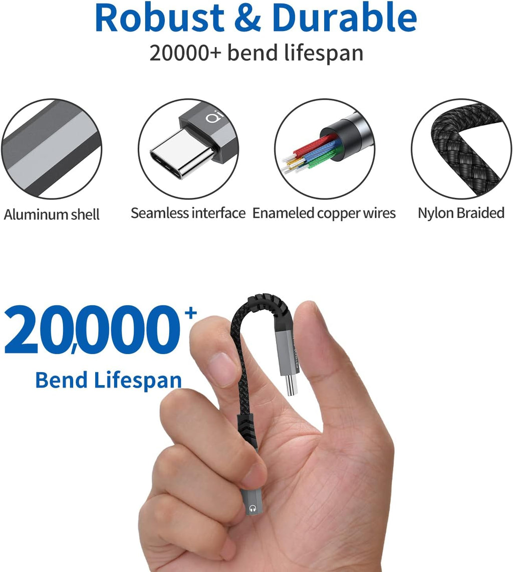 USB Type C to 3.5mm Female Headphone Jack Adapter, (3-Pack) USB C to Aux Audio Dongle Cable Cord for iPhone 15 16 17 Pro Max, Samsung Galaxy S25 S24 S23 S22 S21 S20 Ultra, Note 20, Pixel 8 9,iPad Pro