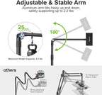 elitehood iPad Stand Floor, Height Adjustable Tablet Floor Stand with Heavy Base, 360° Rotatable Kinlde Holder for Reading in Bed, Fit 4.7''-13'' iPad mini Air Pro, Galaxy Tab, Kindle and Cell Phone