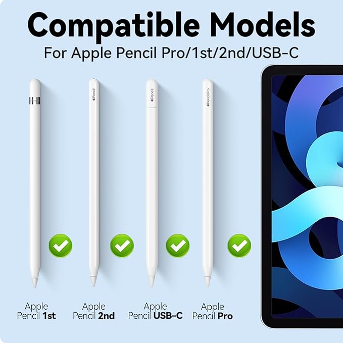 (4 Pack) Replacement Tips for Apple Pencil 2nd Generation and Pencil 1st Generation,Inesore Upgraded Apple Pencil Tips Accessories Compatible with Apple Pencil 2 Generation iPad Pro Pencil Nib