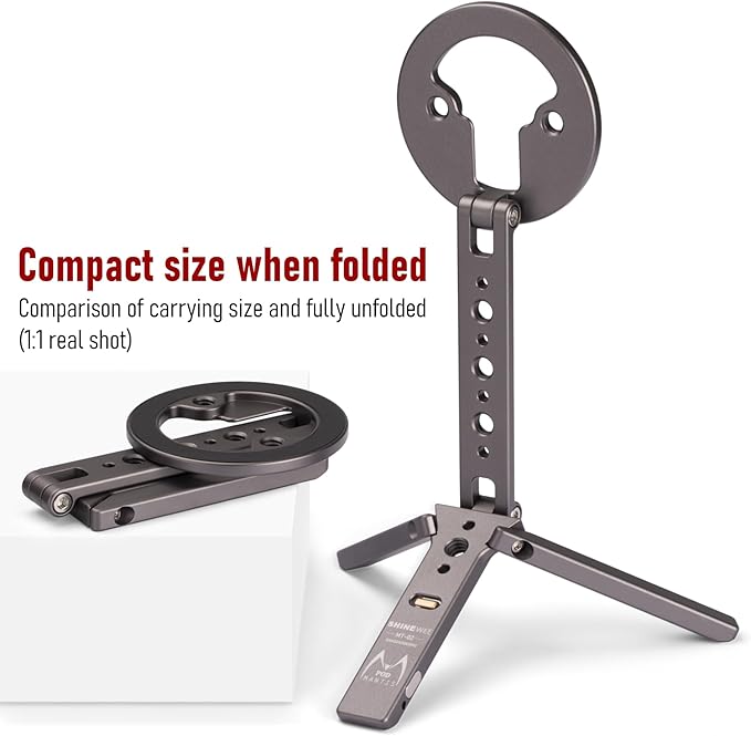 Magnetic Tripod for iPhone 12/13/14/15/16 & MagSafe Cases | Handy Phone Stand | 20 N52 Magnets Inside, Cold Shoe Mount, 1/4" Screw & Foldable Hook