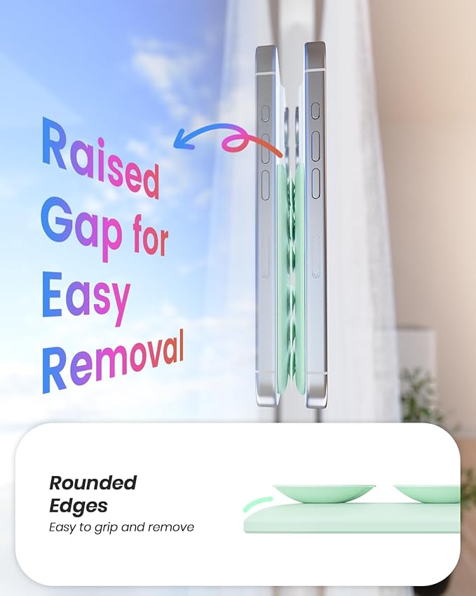 Klearlook Magnetic Suction Phone Mount for MagSafe Case, Removable Sticky Phone Grip Holder for Hands-Free Makeup/Selfie/Live Streaming/Vlog for TikTok & Instagram Influencer/Creator, Light Green