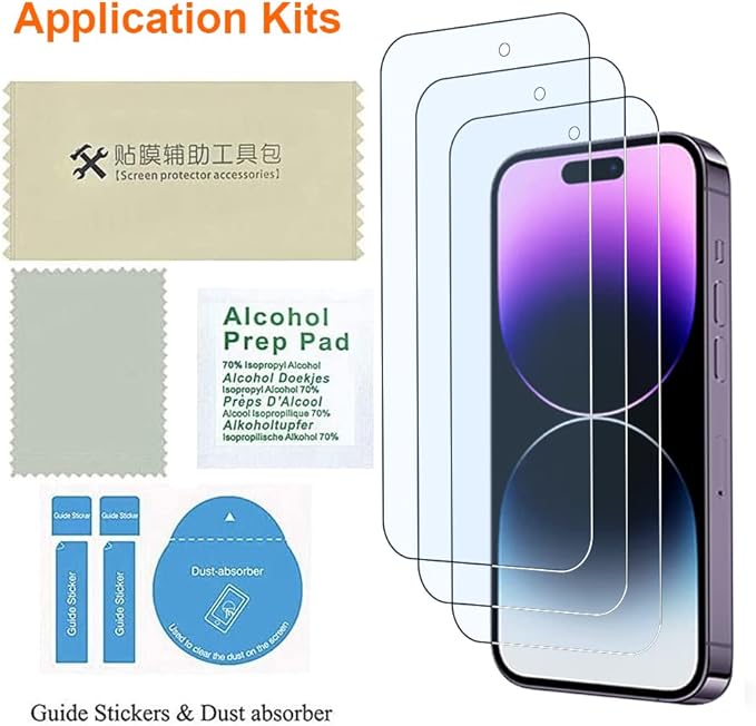 Screen Protector for iPhone 14 Pro Max Blue Light Screen Protector 6.7inch. Anti Blue Light Tempered Glass Film for iPhone 14 Pro Max 3 Pack
