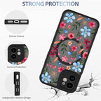 AIGOMARA Magnetic Case for iPhone 11 [Compatible with MagSafe] Cute Pink Blue Flower Floral Pattern Soft TPU Bumper Hard PC Back Anti-Fall Shockproof Protective Slim Cover for Women Girls