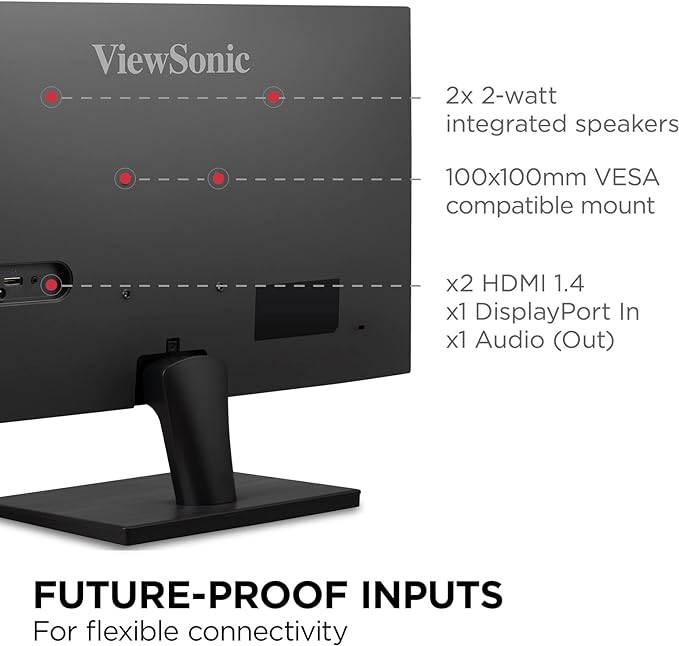 ViewSonic VA2715-2K-MHD 27 Inch 1440p LED Monitor with 100Hz, Ultra-Thin Bezels, HDMI and DisplayPort Inputs for Home and Office