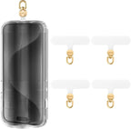 OUTXE Phone Tether Tab Rotatable 360°, 4 Pack Phone Lanyard Patch for Phone Strap Compatible iPhone & Other Cell Phone (White)