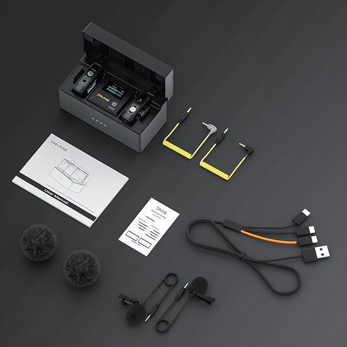 iRay DW30 Wireless Lavalier Microphone with 16GB Internal Recording, Lav Mic Input, USB-C Output, 2.4GHz Wireless Mic for Camera, iPhone, PC - Ideal for Vlogging, Live Streaming, and Video Recording