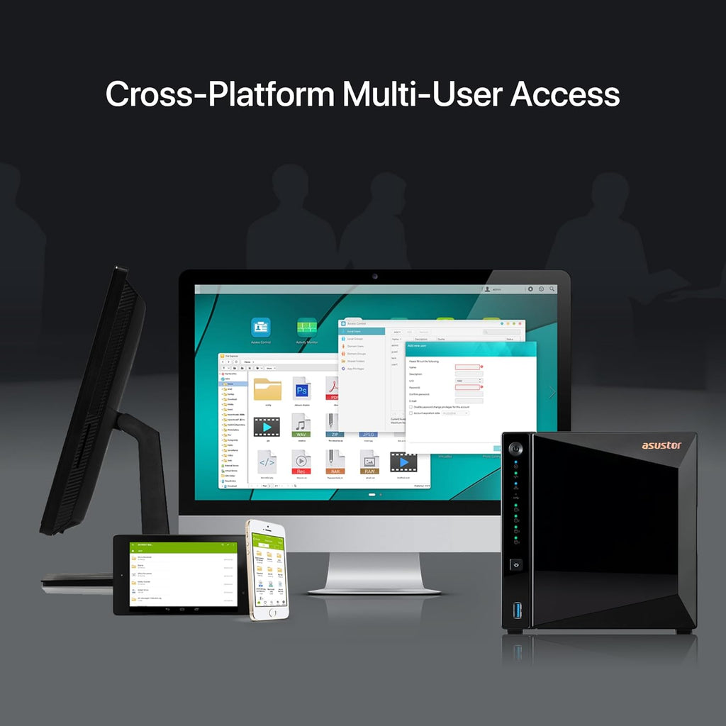 Asustor Drivestor 4 Pro Gen2 AS3304T v2, 4 Bay NAS, 1.7GHz Quad-Core, 2.5GbE Port, 2GB RAM DDR4, Best Value for Home Media Server, Network Attached Storage(Diskless)