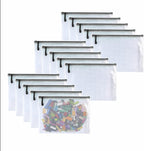 Oaimyy-15 Pcs-5"x 7"-Mesh Zipper Pouches File Bags Puzzle Storage Bags Folders Large Bag Zip Pouch for Office Supplies,Organizing Classroom Storage,Board Game Organization-Black