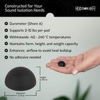 .75" Platinum Silicone Speaker Isolation Pads - 16-Pack Non-Skid Speaker Pads with Adhesive, Speaker Isolation Feet for Record Player Isolation - Turntable Feet and Subwoofer Isolation Pad - 20 Duro