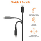 Amazon Basics USB-2.0 Type C to Lightning Cable (MFi Certified), 3 Feet, Black