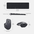 Rapoo 9560M Wireless Keyboard and Mouse Combo, Blade-Series E9550L 110-Key Ultra-Thin Keyboard and MT760SE Wireless Mouse, Support 4 Devices, Quiet, USB-C, Rechargeable, for Windows/Mac/Linux/Chrome