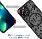 AIGOMARA Case for iPhone 13 Pro Max [Compatible with MagSafe] Black Ribbon Bow Pattern Design Soft TPU Bumper Hard PC Back Anti-Fall Shockproof Protective Slim Magnetic Cover for Women Girls