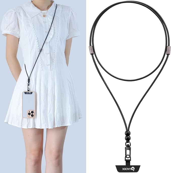 cell phone lanyard Detachable Phone Chain Strap Leather 2-in-1 Wristlet Phone Strap