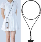 cell phone lanyard Detachable Phone Chain Strap Leather 2-in-1 Wristlet Phone Strap