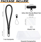 AULEEP Phone Wrist Strap for Women Men - Anti theft Phone Lanyard for Phone Case, iPhone, Cute Phone Wristlet, Hand Strap with 2 Tabs, PhoneChain, Bracelet Strap, Black