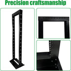 2 Post 42U Open Frame Server Rack 2-Post Server Rack Network Rack,Comes with 2 Center Trays,for 19 Inch Equipment, Networking Data & IT Devices,1300lbs Weight Capacity Rack(2P-LD-42)