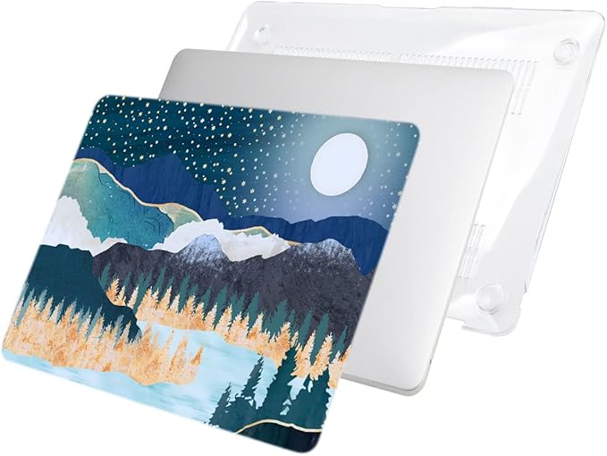 LanBaiLan Compatible for MacBook Pro 13 inch with Touch Bar 2022 2020 2019 2018 2017 2016 Release M1 M2 A2338 A2289 A2251 A2159 A1989 A1706 A1708, Laptop Hardshell Case and Keyboard Cover, Art Scenery