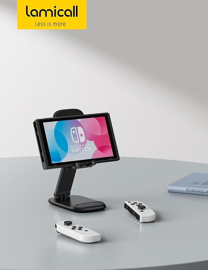 Lamicall Cell Phone Stand for Desk - [Height Adjustable] Foldable Mobile Phone Holder, Portable Stand for iPhone 16 15 14 13 12 11 Pro Max Plus, Galaxy S25 S24, All Cellphones, Office Accessories