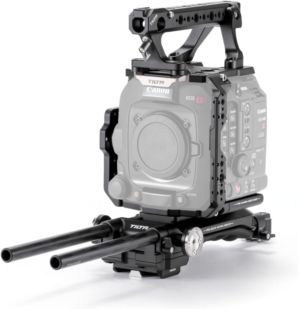 Tilta Camera Cage Advanced Kit for Canon C400 | Includes Full Cage, Rear Accessory Plate, Top Handle Extension, Shoulder Baseplate & More | Arri Rosette, NATO Rail, 3/8"-16 & 1/4"-20