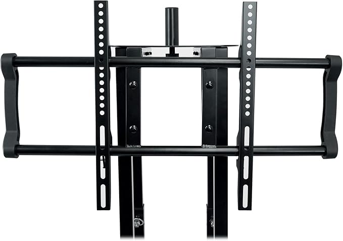 Rockville RTP33-TV Black Totem DJ Speaker/Lighting Stand, Detachable TV Mount, Adjustable Height, Stable Base, for DJs and Event Professionals