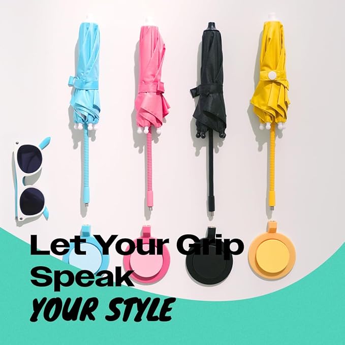 3 in 1 Magnetic Umbrella Sunshade Collapsible Expandable Phone Grip & Stand - Elegant Magsafe Compatible Phone Holder for Secure Grip and Hands-Free Viewing (Yellow)