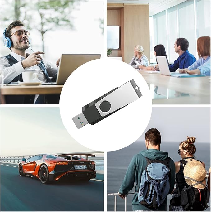 Aiibe 64GB USB Flash Drive 50 Pack - Bulk Thumb Drives, Memory Stick, Zip Drive Multipack, Black