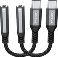 USB Type C to 3.5mm Female Headphone Jack Adapter, (2-Pack) USB C to Aux Audio Dongle Cable Cord for iPhone 15 16 17 Pro Max, Samsung Galaxy S25 S24 S23 S22 S21 S20 Ultra, Note 20, Pixel 8 9,iPad Pro