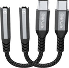 USB Type C to 3.5mm Female Headphone Jack Adapter, (2-Pack) USB C to Aux Audio Dongle Cable Cord for iPhone 15 16 17 Pro Max, Samsung Galaxy S25 S24 S23 S22 S21 S20 Ultra, Note 20, Pixel 8 9,iPad Pro