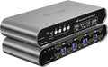 4 Computers 2 HDMI Monitor Automatic KVM Switch 8K@60Hz, Hotkey Switching, EDID, with Audio and Microphone, Aluminum Shell with Digital Display, USB 3.0 Hub, HDR10 with Cables