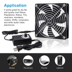 Wathai 120mm x 25mm AC Powered Computer Fan with AC Plug 110V 120V 220V 240V Variable Speed Controller 3V to 12V, for Biltong Box Greenhouse Receiver Amplifier Xbox DVR PlayStation Component Cooling