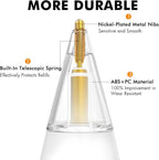 NIUTRENDZ 4 Pack Replacement Tips for Apple Pencil 2nd Generation and 1st Generation Fine Point Metal Tip, Wear-Resistant & Precise Control (1.05mm, Clear + Pink + Blue + Grey)