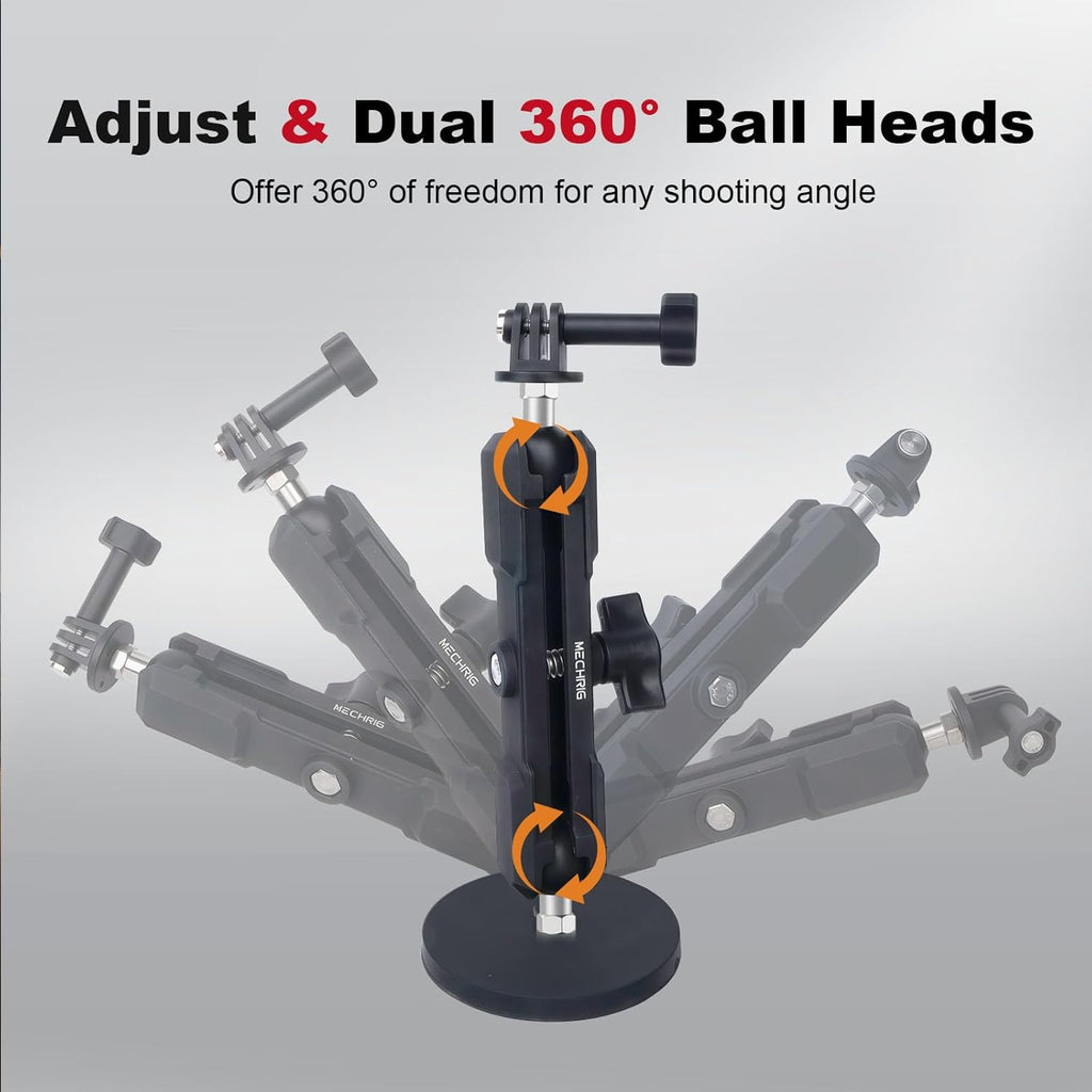 Magnetic Camera Mount for Action Camera, 12 Strong Magnet Base with 360 Rotation Ball Head- Quick Car Holder Attachment for DJl Action 5 Pro 4 Osm0 Pocket 3 GoPrO Max her0 13 12 lnsta36o X5 X4,JC030