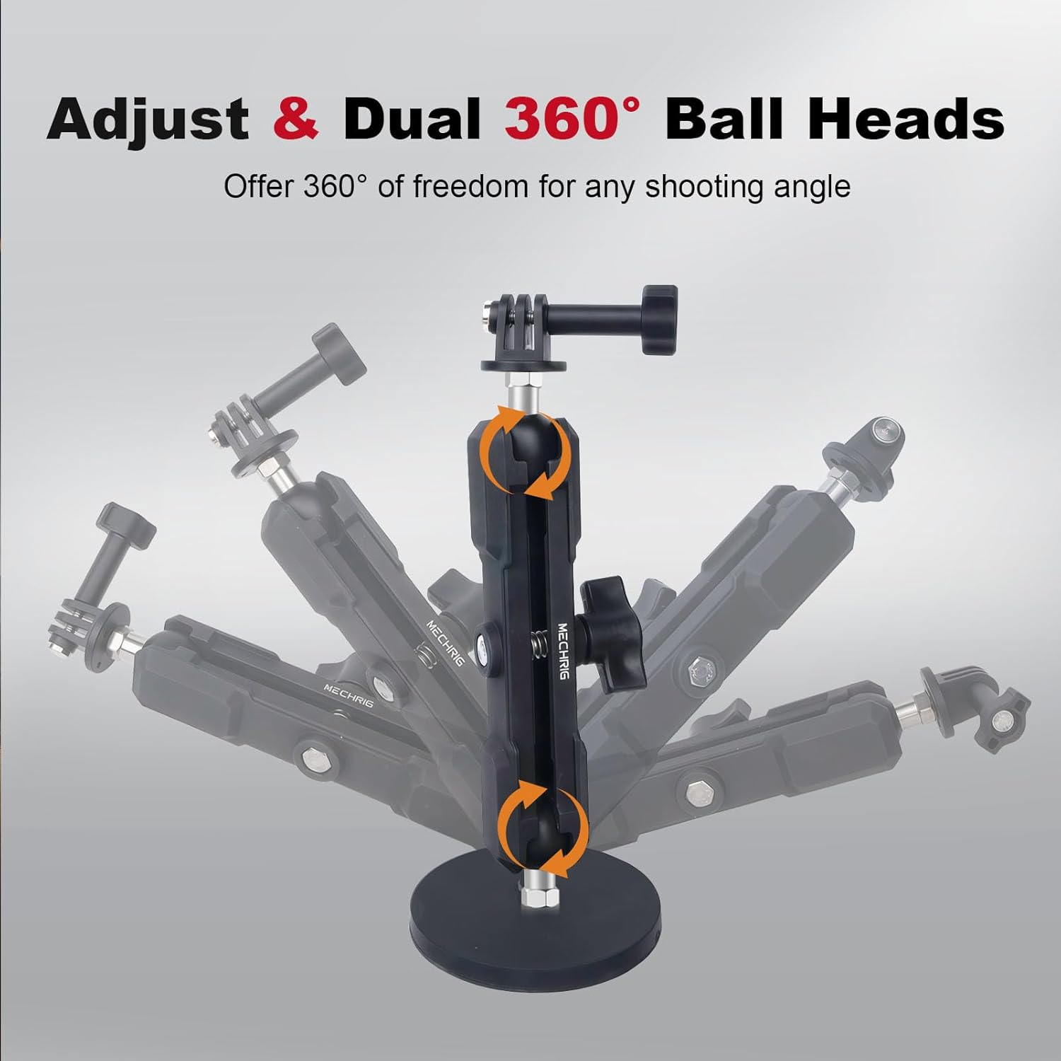 Magnetic Camera Mount for Action Camera, 12 Strong Magnet Base with 360 Rotation Ball Head- Quick Car Holder Attachment for DJl Action 5 Pro 4 Osm0 Pocket 3 GoPrO Max her0 13 12 lnsta36o X5 X4,JC030