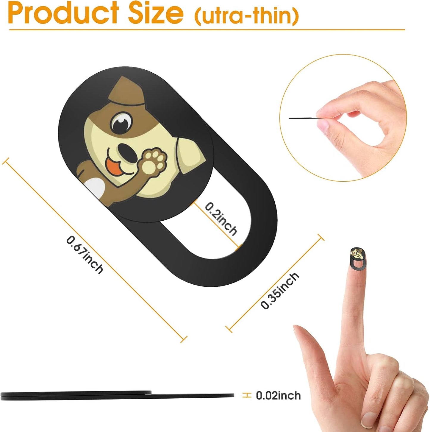 Laptop Camera Cover Slide Cute-6PCS,Webcam Cover Slide for MacBook Pro, iMac, iPad Pro, iPhone 6/7/8 Plus, iPad, Laptop and More Device,Cute Pattern Web Cam Privacy Cover to Protect your Privacy (Dog)