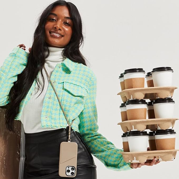 CASETiFY Pebbled Cord Phone Strap - Jet Black/Grige