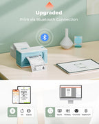 MUNBYN Bluetooth Thermal Label Printer 941B, Wireless 300DPI 4x6 Shipping Label Printer for Small Business, Compatible with Windows, Mac, iPhone, Android, PC, Ebay, Amazon, Shopify, Etsy, USPS (Green)