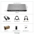 2 Computers 2 HDMI Monitors Matrix Automatic KVM Switch 4K@60Hz, Hotkey Switching, EDID, Digital Display and Aluminum Shell, USB 3.0 Hub Audio Microphone with Cables