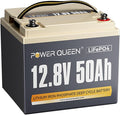Power Queen 12V 50Ah LiFePO4 Lithium Battery, Portable Deep Cycle Lithiumn Battery with 640Wh Energy, 50A BMS,15000+ Cycles for 12V Trolling Motor, Kayak Marine, RV Camping