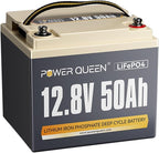 Power Queen 12V 50Ah LiFePO4 Lithium Battery, Portable Deep Cycle Lithiumn Battery with 640Wh Energy, 50A BMS,15000+ Cycles for 12V Trolling Motor, Kayak Marine, RV Camping